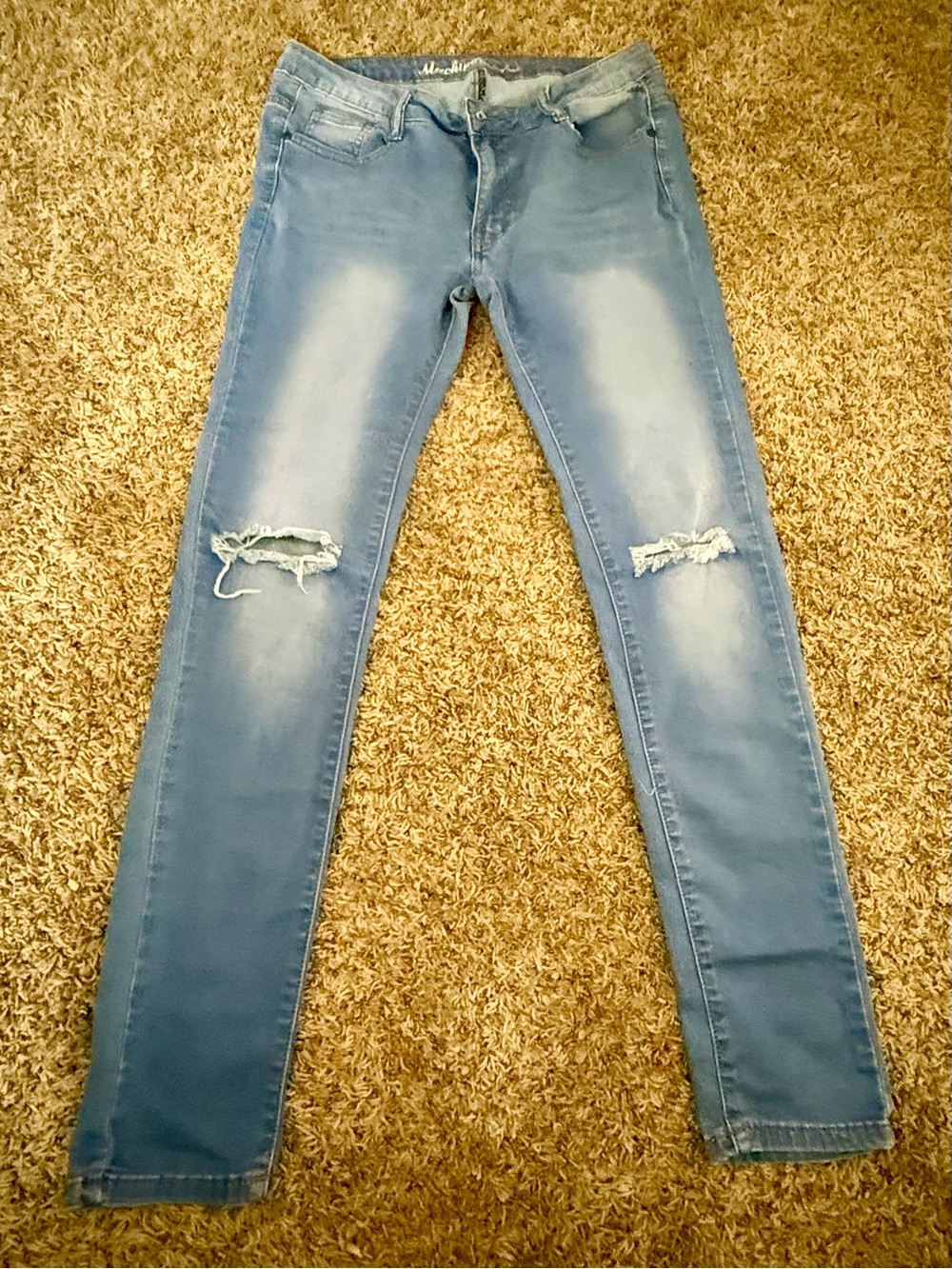 Women’s Light Blue Distressed Stretch Slim Fit Jeans